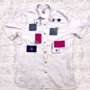Vintage Alfred Dunner White Button Up Shirt Women’s 10 – Patriotic embroidered